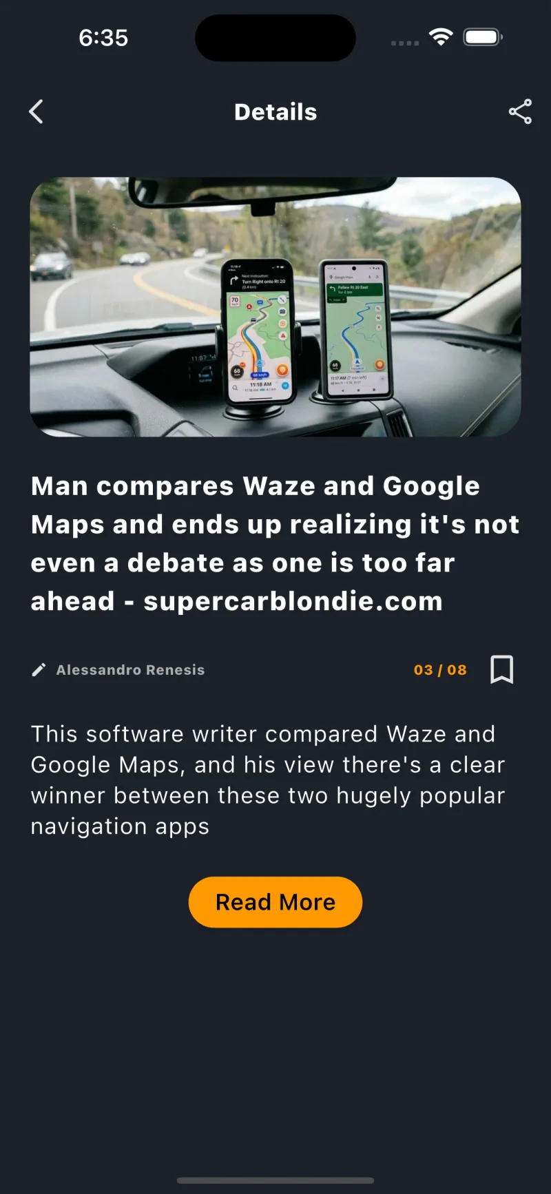 News App — article details